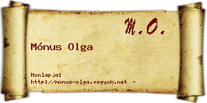 Mónus Olga névjegykártya