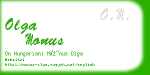 olga monus business card